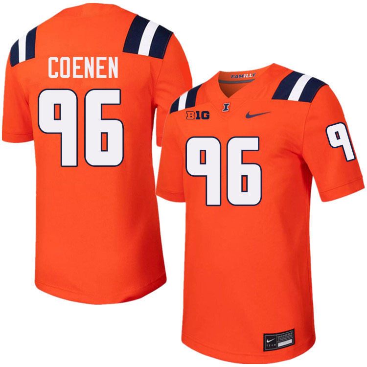 #96 Eli Coenen Illinois Fighting Illini Football Jersey,Uniforms-Orange